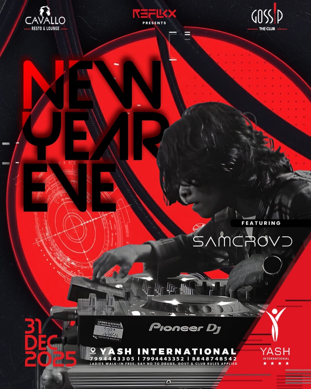 New Year Eve poster featuring DJ Samcrovd